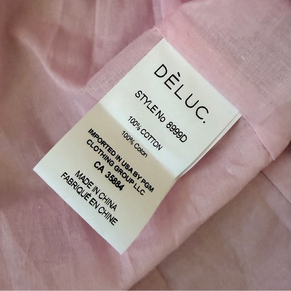 Deluc Padua Pink Poplin Maxi Dress | NWT | Bow Tie V-Neck | Size M - Picture 13 of 16